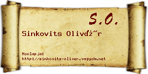 Sinkovits Olivér névjegykártya
